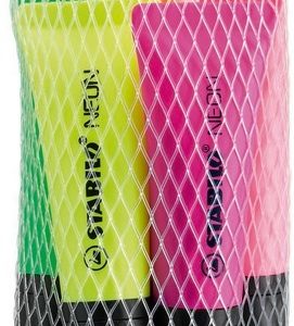 Stabilo NEON – 5stuks (geel/oranje/roze/groen/magenta)