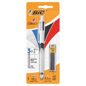 BIC 4-kleurenbalpen (3-kleuren + vulpotlood HB 0,7mm)