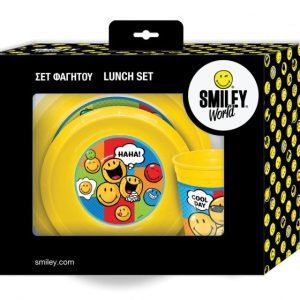 Smiley – Lunchset (bord, kom en beker)