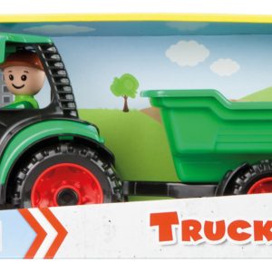 Truckies Tractor met aanhangwagen + figuurtje – 36cm