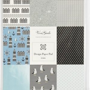 Designpapier in blok (21x30cm) 120+128gr – 50vellen (blauw/grijs/wit/zwart)