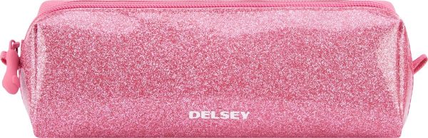 Delsey Pennenetui (rond) 1-vaks - Glitter (pink)