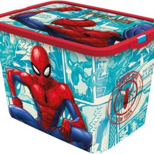 Opbergbox 23L met deksel en clipsluiting – Spiderman