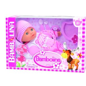 Bambolina Babypop (40cm) met 50 woordjes + accessoires