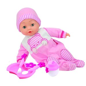 Bambolina Babypop (40cm) met 50 woordjes + accessoires