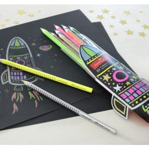 Faber-Castell Kleurpotloden Grip – 10stuks (neon/metallic) in raket doos