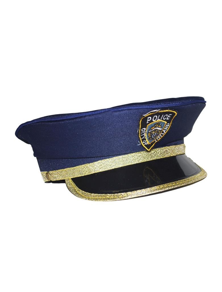 Politiepet (kind) – blauw met goud