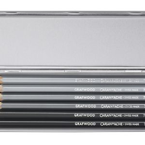 Caran d’Ache Grafietpotlood “Grafwood” – 6stuks in metalen box