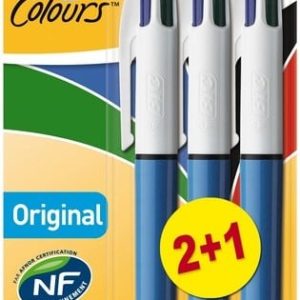 BIC 4-kleurenbalpen ORIGINAL Medium – 2+1 gratis