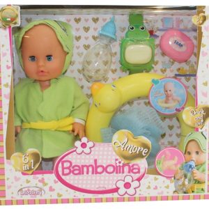 Bambolina Amore Babypop (30cm) met bad en accessoires