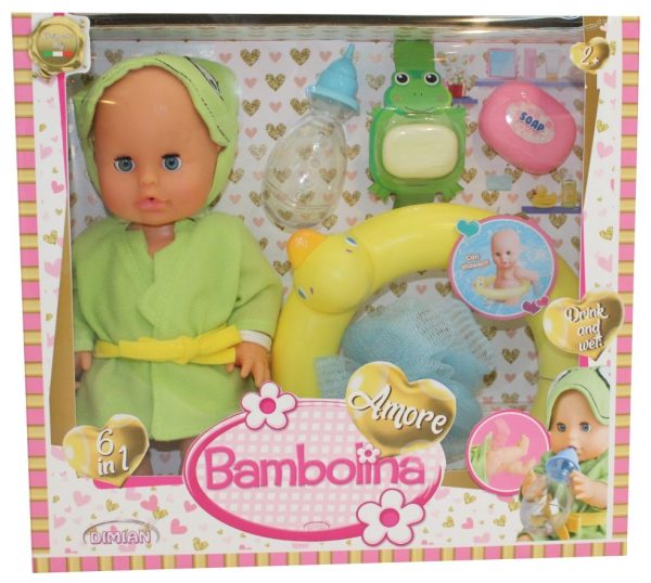 Bambolina Amore Babypop (30cm) met bad en accessoires