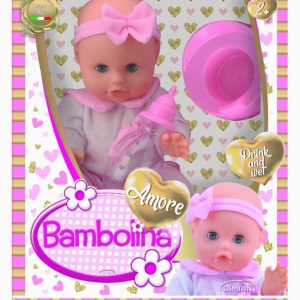 Bambolina Amore Babypop (33cm) met potje en drinkfles