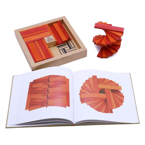 KAPLA Doos - 40 Plankjes (rood/oranje) + Voorbeeldboek 22 - Afbeelding 4