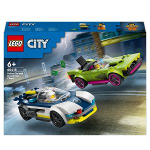 LEGO City Politiewagen en snelle autoachtervolging – 60415