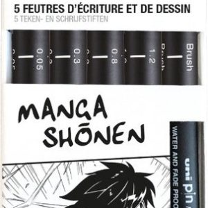 Uni-ball Uni Pin Fineliner Manga Shonen – 5stuks (assorti)