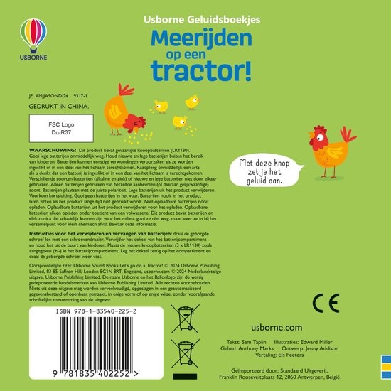 Geluidsboekje – Meerijden op een tractor!