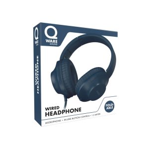 Qware wired foldable headphone-BU