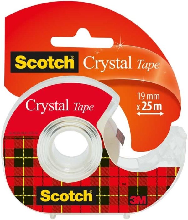 Scotch Crystal Clear Tape 19mm x 25m + afroller