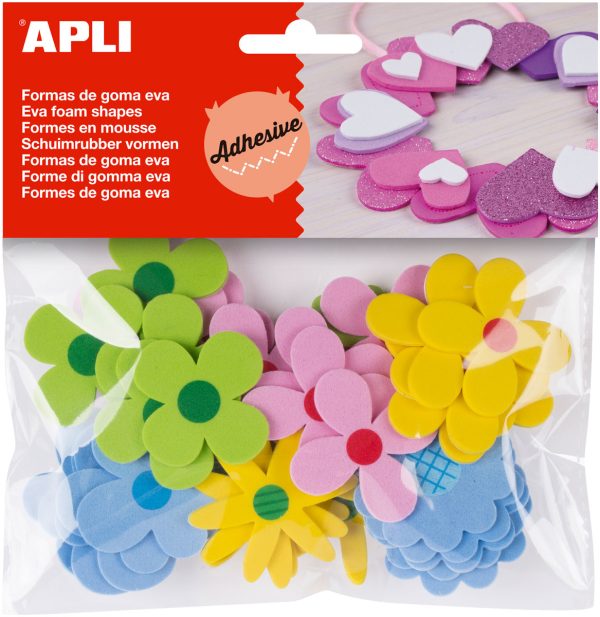 APLI Crea Schuimrubber vormen "Bloemen" - 40stuks