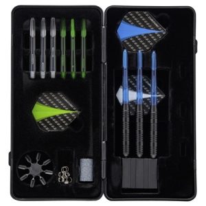 Longfield Steel darts set – blackcoated in dartcase