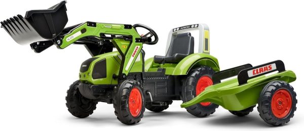 Tractor "Claas Arion 430" met frontlader + aanhangwagen - groen