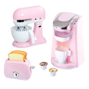 Koffiemachine, broodrooster en  mixer – roze