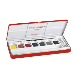 Caran d’Ache Plakkaatverf “Gouache Studio” – 8 kleuren in metalen doos