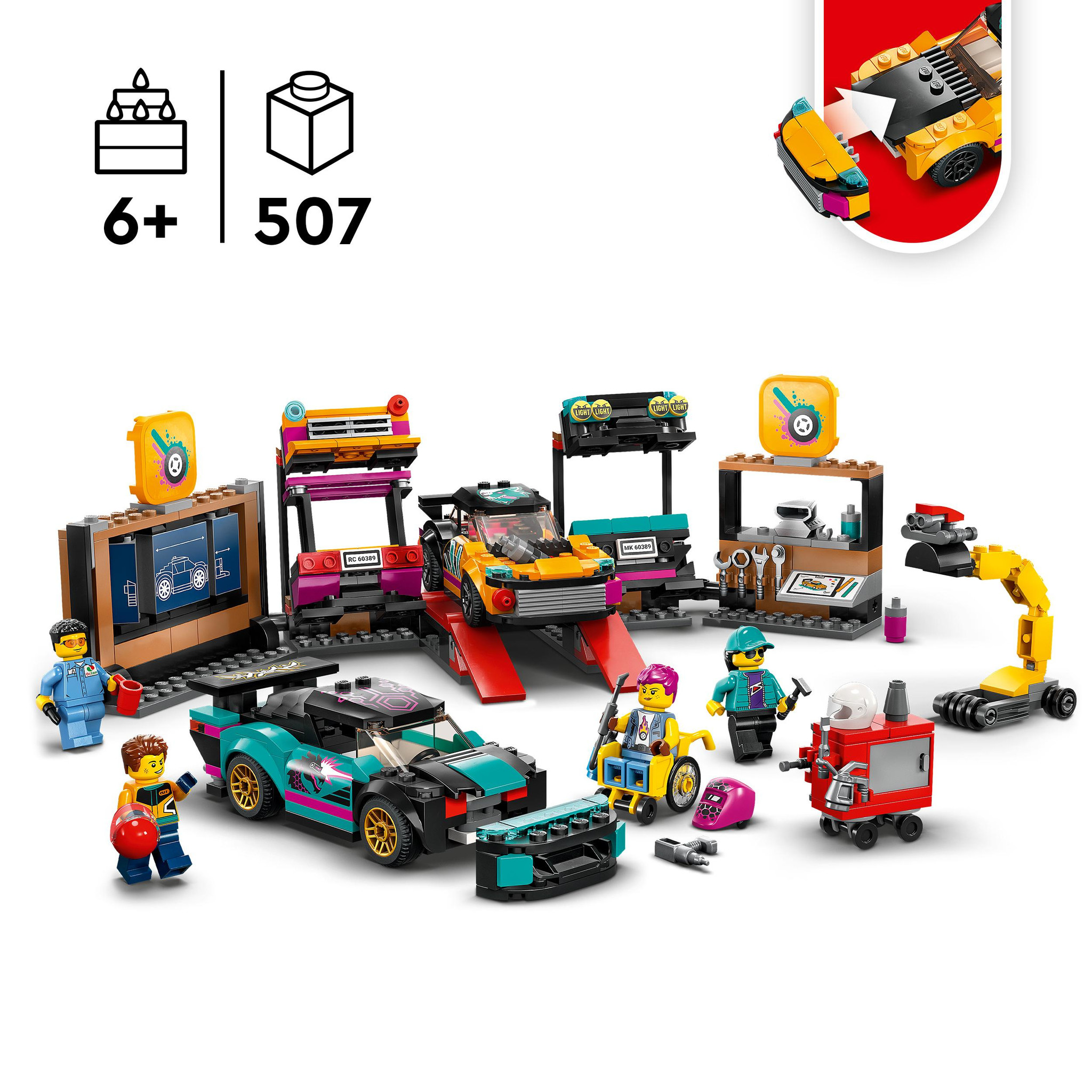 LEGO City Garage voor aanpasbare auto's - 60389 - Afbeelding 4