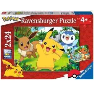 Puzzel (2x24stuks) – Pokémon – Pikachu en zijn vrienden