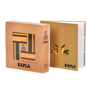 KAPLA Doos – 40 Plankjes (geel/groen) + Voorbeeldboek 23