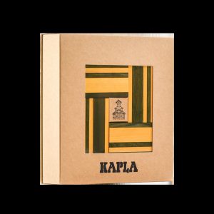 KAPLA Doos – 40 Plankjes (geel/groen) + Voorbeeldboek 23