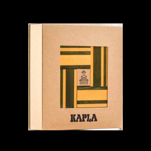 KAPLA Doos - 40 Plankjes (geel/groen) + Voorbeeldboek 23 - Afbeelding 2