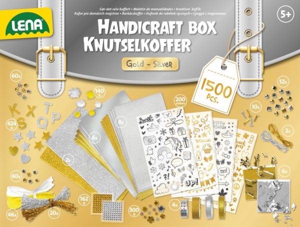 Lena Creatief jumbo knutselkoffer Gold & Silver 1500