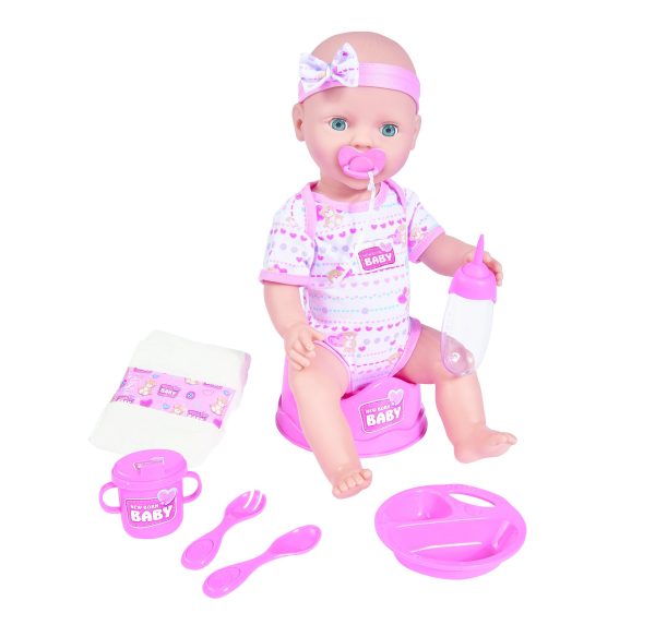 New Born Baby - Pop die drinkt en plast (43cm) - Afbeelding 4