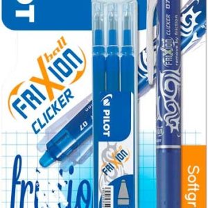 Pilot FriXion Clicker Rollerball 0,7mm – 1stuk + 3 vullingen (blauw)