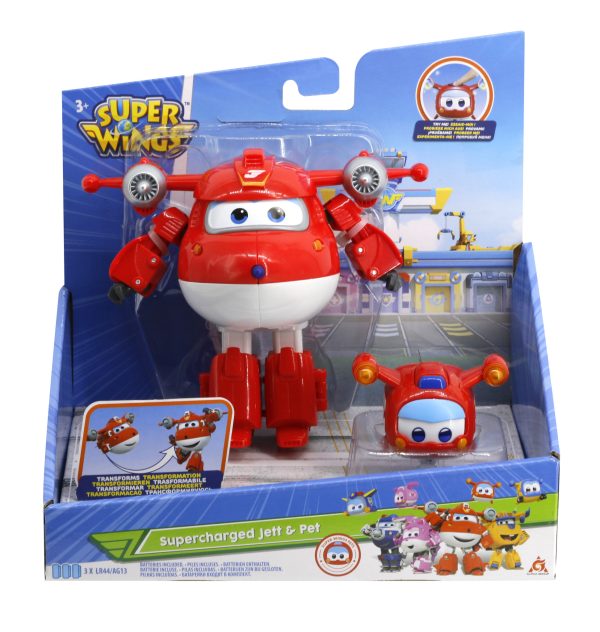 Super Wings - Robot/Vliegtuig Transforming Supercharged : 1 exemplaar - Afbeelding 2