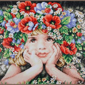 Diamond Painting Kit – Meisje met bloemen