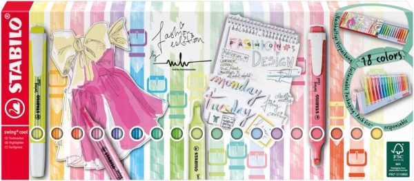 Stabilo Swing Cool - Deskset 18stuks (8x fluo/10x pastel)