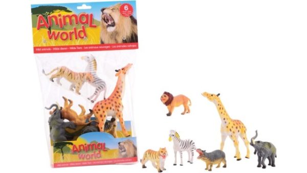 Animal World Wilde dieren in zak - 6stuks
