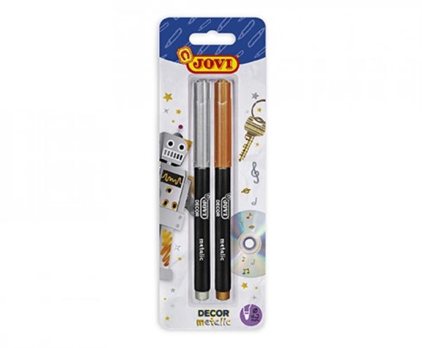 JOVI Viltstiften METALLIC - 2stuks (zilver & goud)
