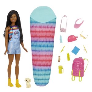 Barbie Camping – Brooklynpop (donker) met accessoires