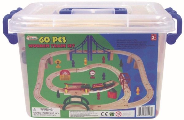 Houten trein box - 60 stuks
