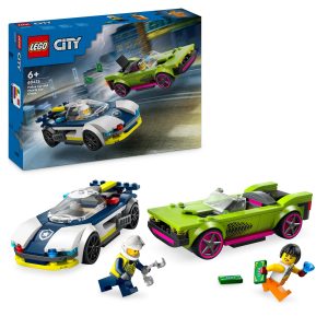 LEGO City Politiewagen en snelle autoachtervolging – 60415