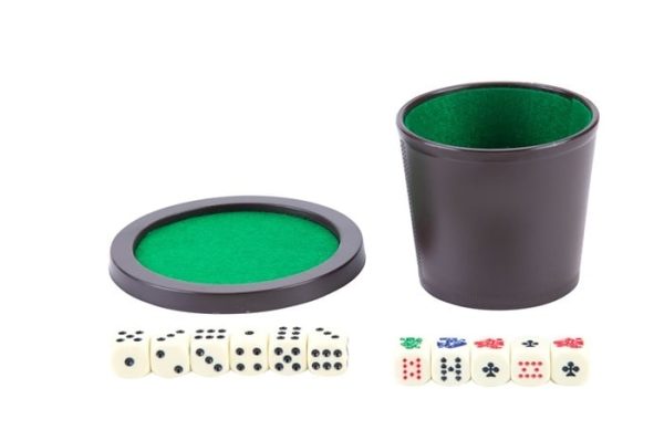 Pokerbeker met deksel Ø 9cm + 6 pokerstenen - Afbeelding 4