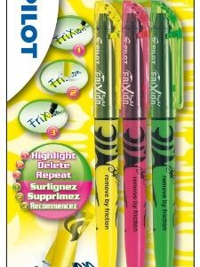 Pilot Overlijner “FriXion Light” – 3stuks (geel/groen/roze)