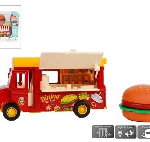 Pull-back Foodtruck Hamburger met licht/geluid – 11cm