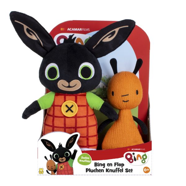 Knuffelset (pluche) Bing (26cm) & Flop (18cm) - Afbeelding 2