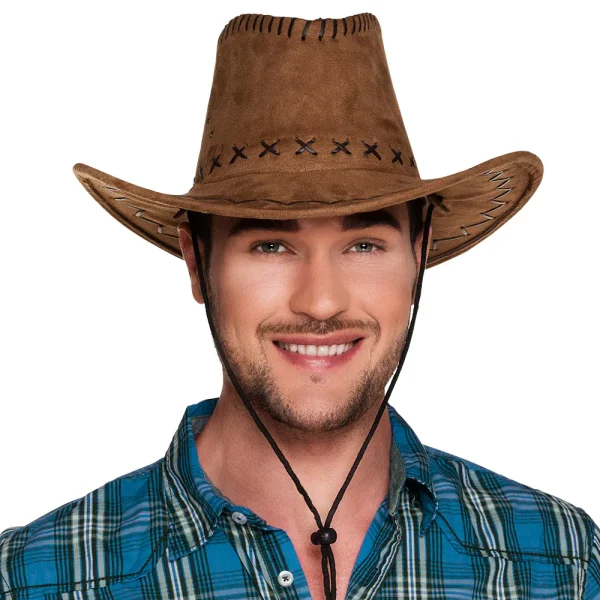 Hoed Cowboy Elroy - bruin (leatherlook) - Afbeelding 2