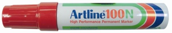 Artline Permanente Marker "100N" schuine punt, lijndikte 7.5-12mm - rood