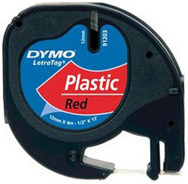 Dymo Tape "LetraTag" 12mm x 4m - (PVC) komeetrood